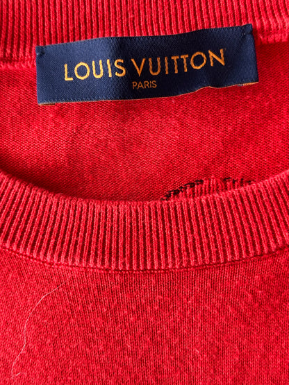 Louis Vuitton Red & White Graphic Logo Intarsia T-Shirt