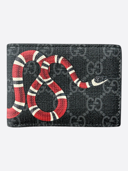 Gucci Black GG Monogram Snake Wallet