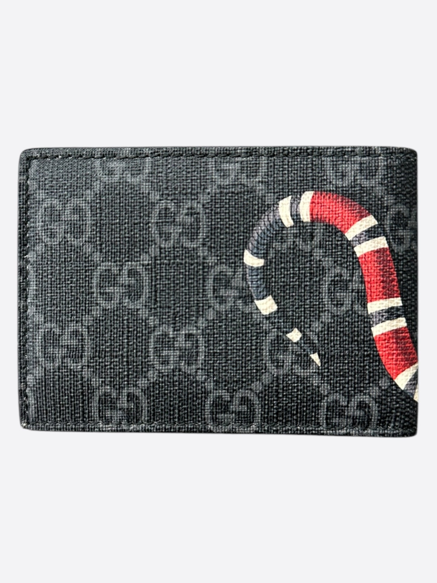 Gucci Black GG Monogram Snake Wallet