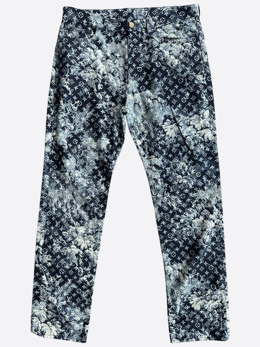 Louis Vuitton Blue Tapestry Monogram Jeans