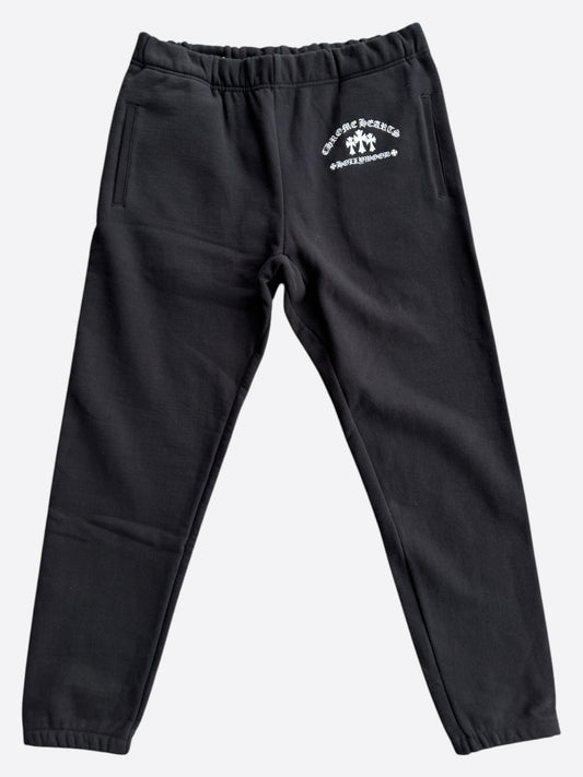 Chrome Hearts Black & White Triple Cross Patch Embroidered Sweatpants