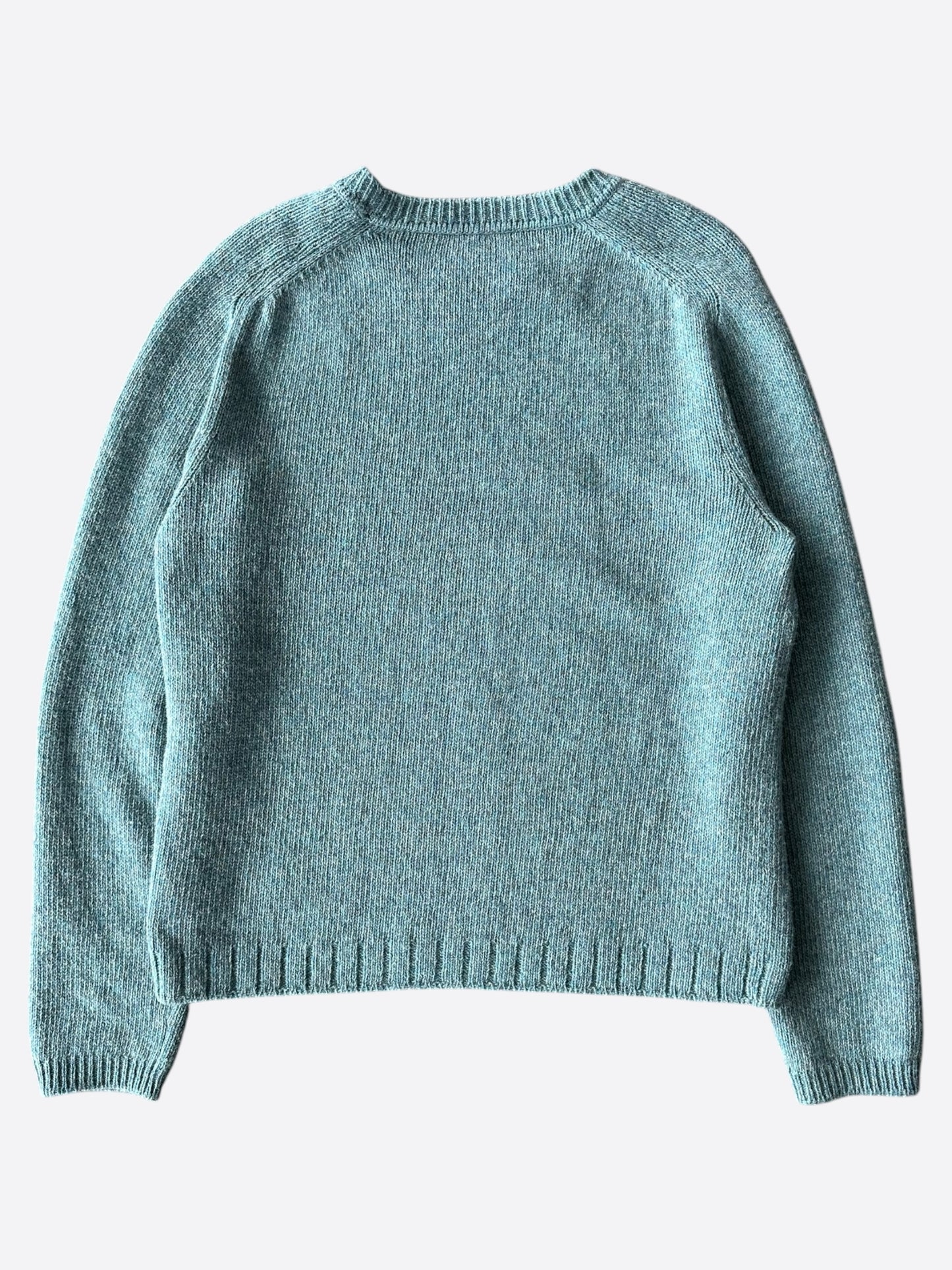 Gucci Blue Distressed G Logo Wool Sweater