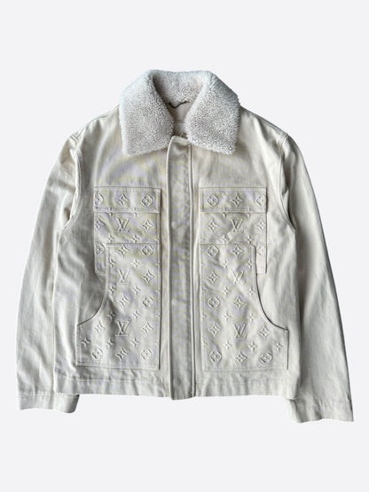 Louis Vuitton Beige Monogram Workwear Sherpa Jacket