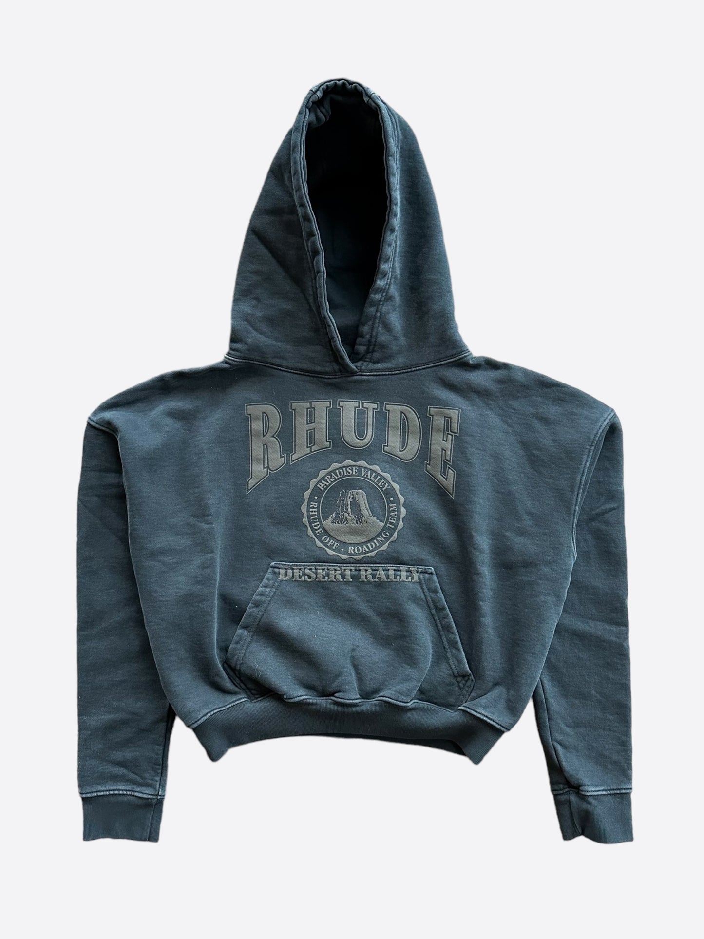 Rhude Black Desert Valley Cropped Hoodie