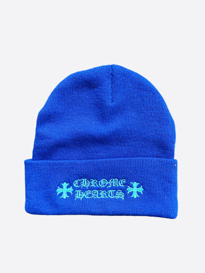 Chrome Hearts Blue Embroidered Logo Beanie