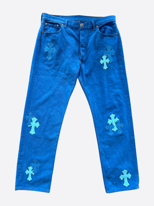 Chrome Hearts Levi's London Exclusive Blue Dyed Cross Patch Jeans