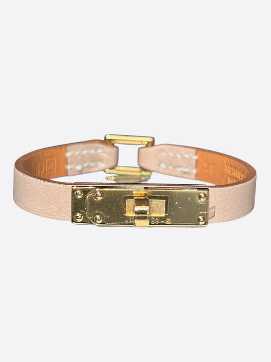 Hermes Pink Swift & Gold Hardware Mini Kelly Bracelet