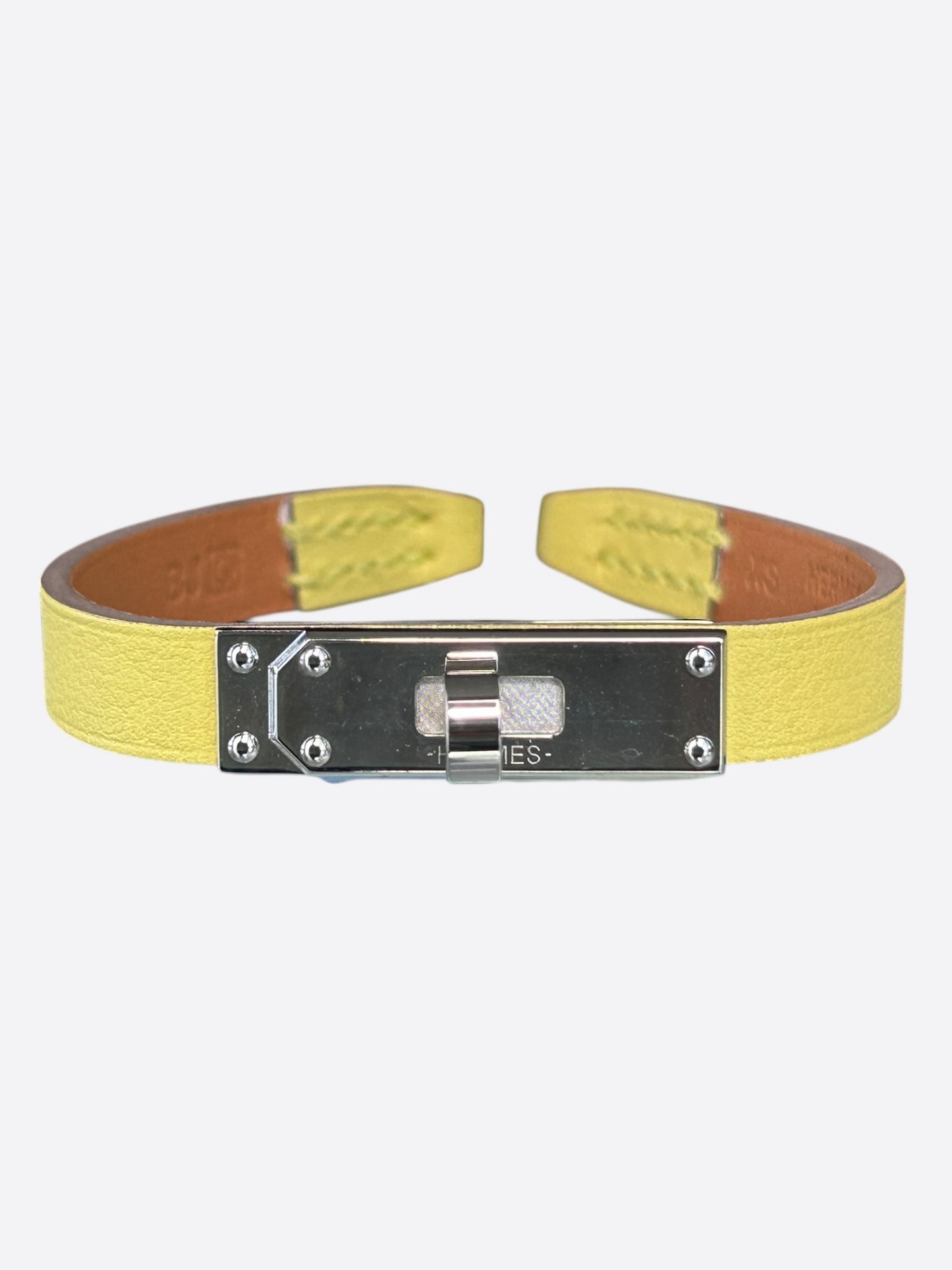 Hermes Yellow Swift & Palladium Hardware Mini Kelly Bracelet