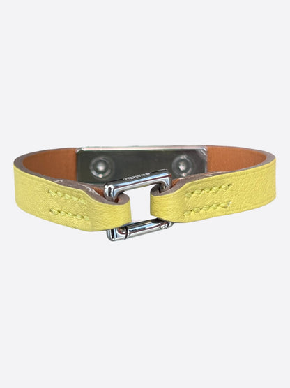 Hermes Yellow Swift & Palladium Hardware Mini Kelly Bracelet