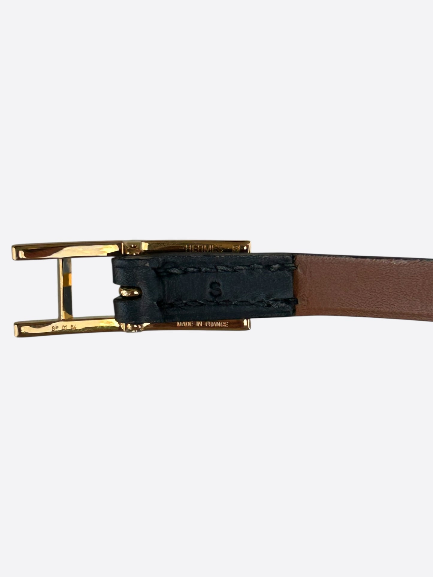 Hermes Black Swift & Gold Hardware Behapi Double Tour Bracelet