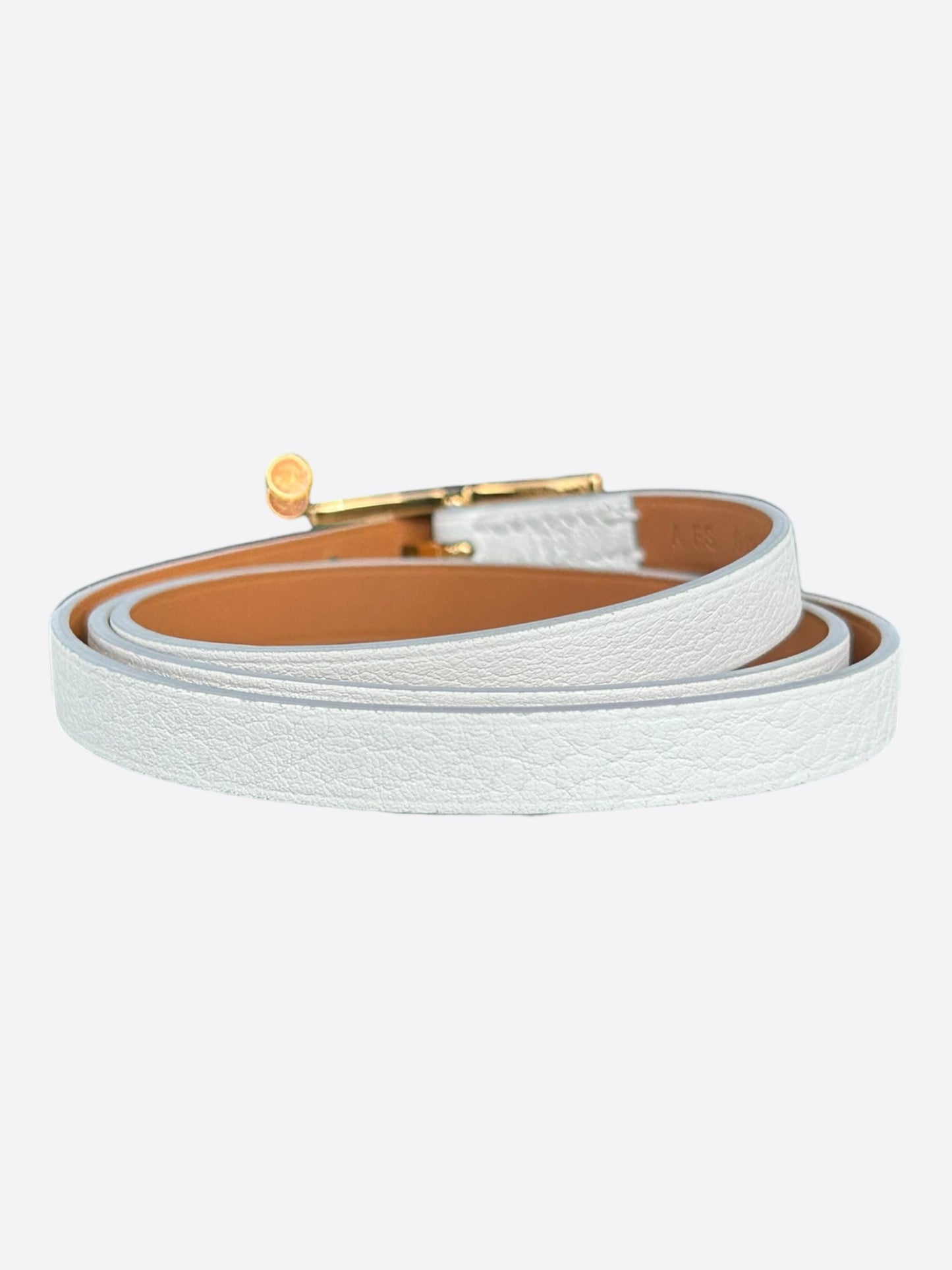 Hermes White Swift & Gold Hardware Behapi Double Tour Bracelet