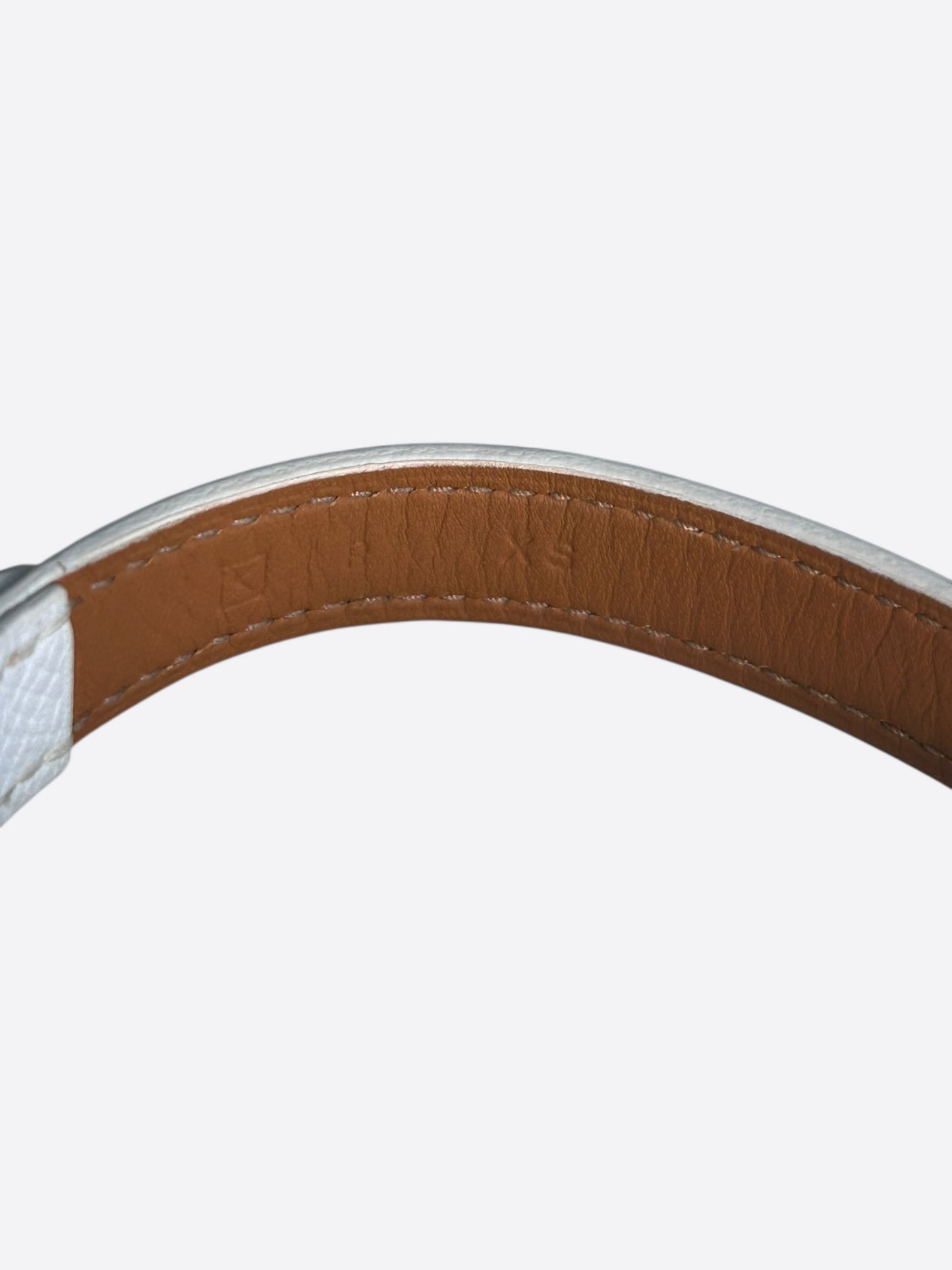 Hermes White Epsom & Palladium Hardware Etriviere Double Tour Bracelet