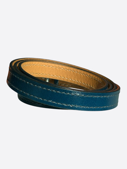 Hermes Blue Swift & Palladium Hardware Etriviere Double Tour Bracelet