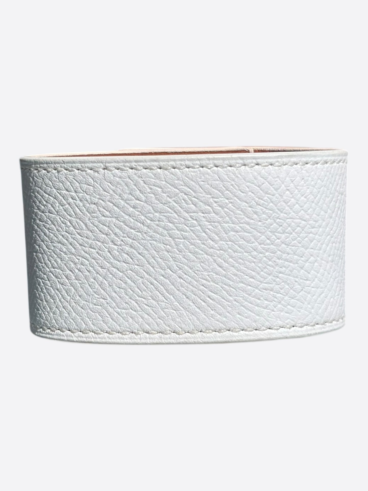 Hermes White Epsom & Gold Hardware Kelly Bracelet