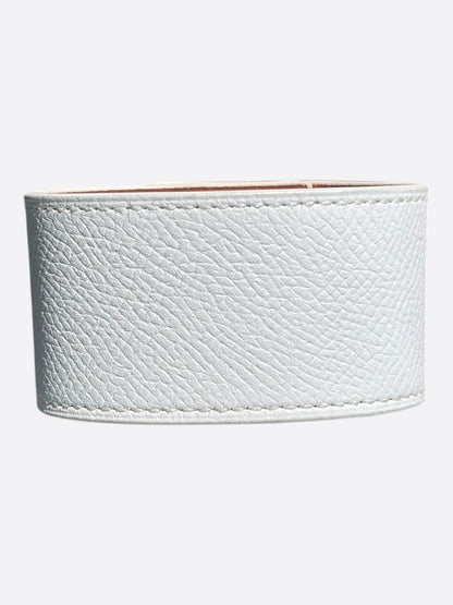 Hermes White Epsom & Gold Hardware Kelly Bracelet