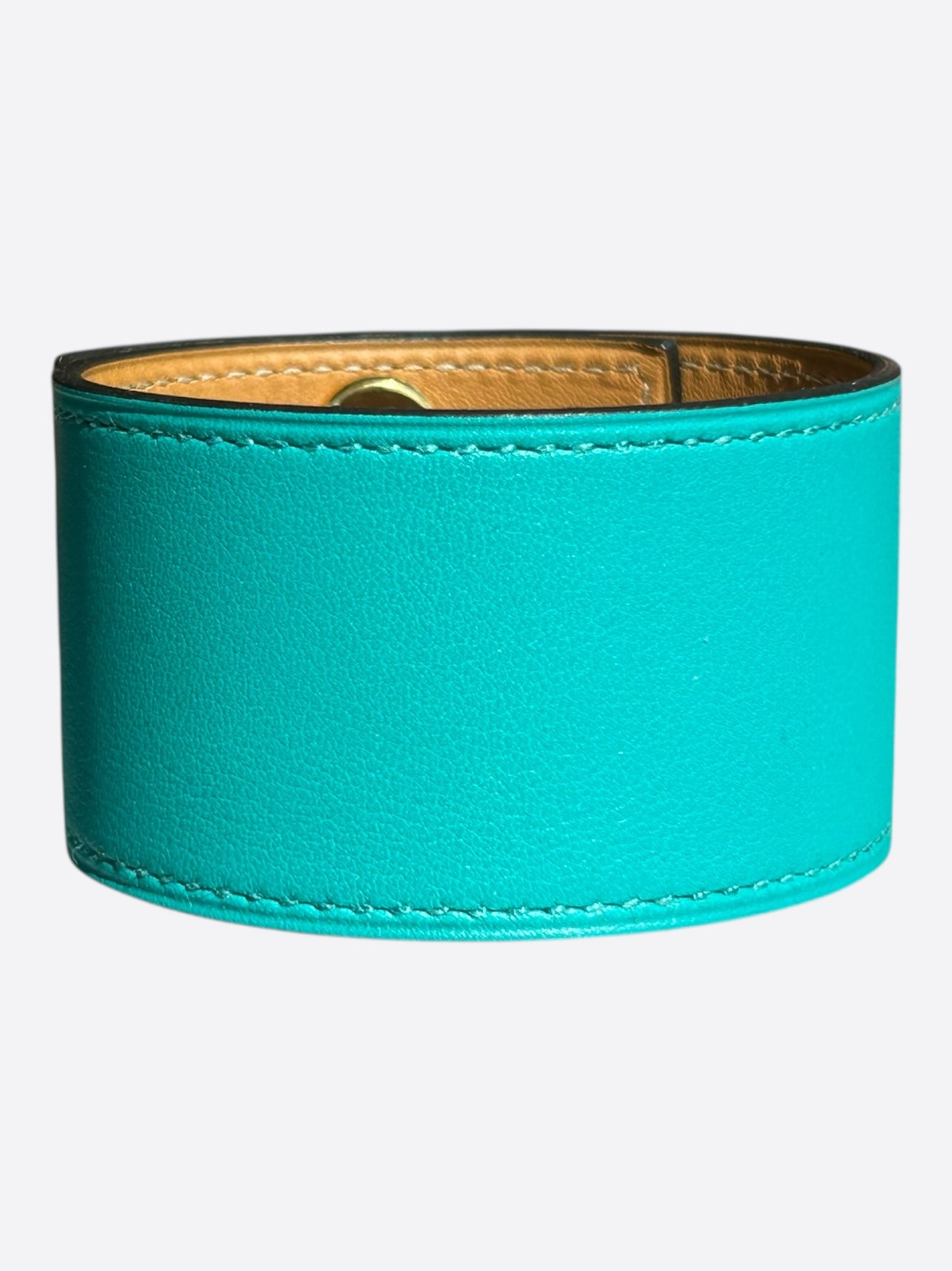 Hermes Turquoise Swift & Gold Hardware Intense Bracelet