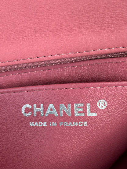 Chanel Pink Quilted Lambskin Mini Rectangular Flap Bag