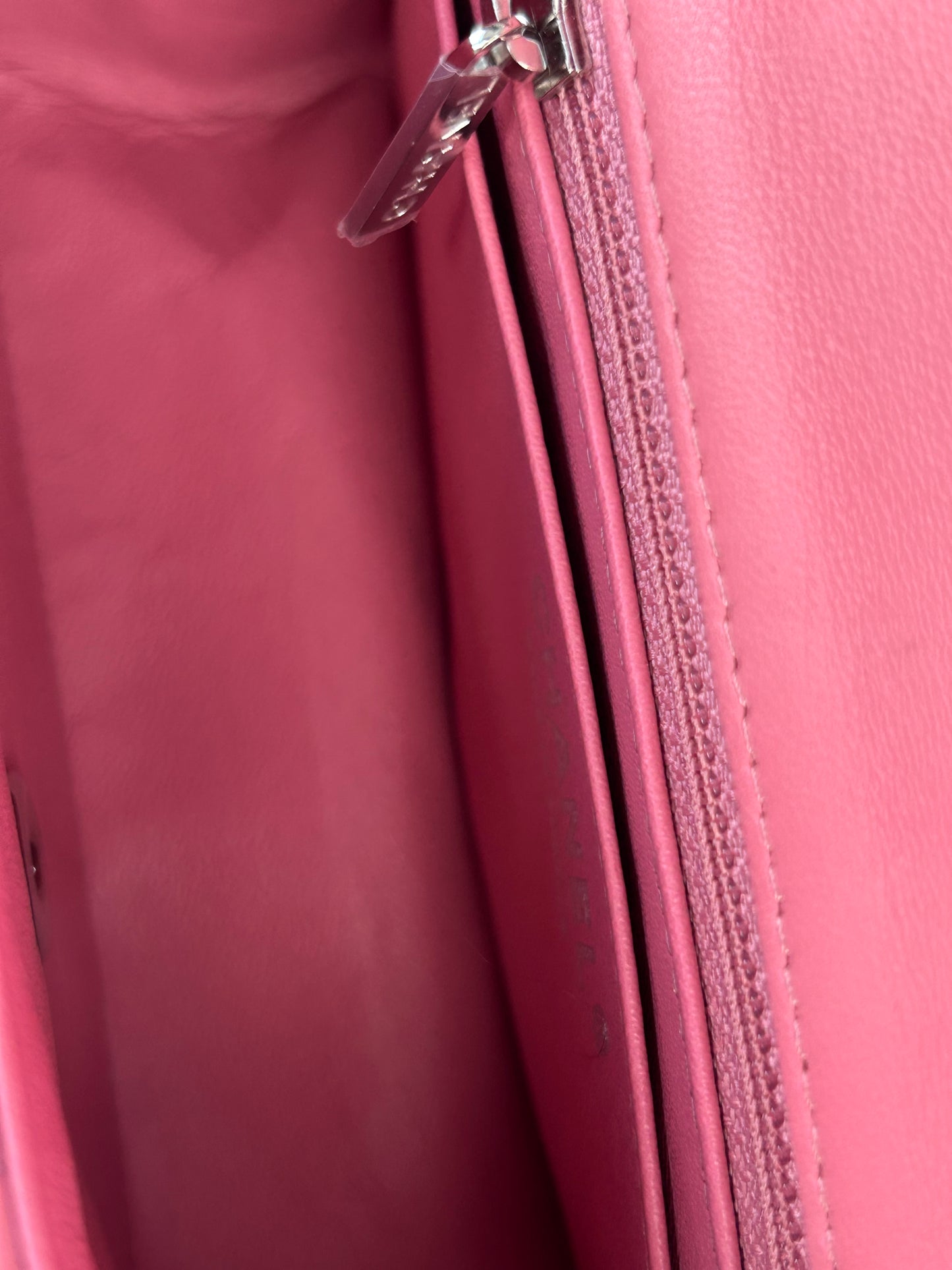 Chanel Pink Quilted Lambskin Mini Rectangular Flap Bag