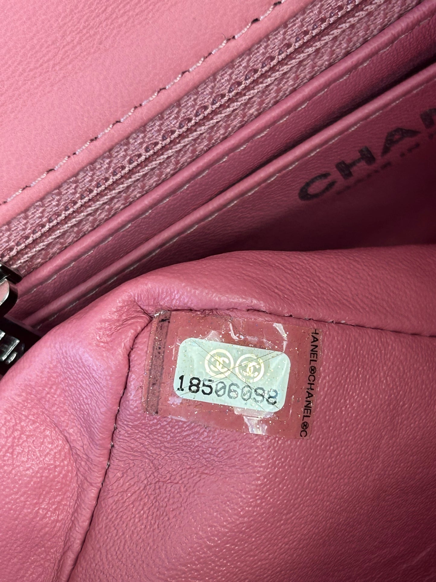Chanel Pink Quilted Lambskin Mini Rectangular Flap Bag