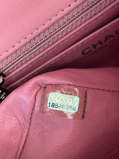 Chanel Pink Quilted Lambskin Mini Rectangular Flap Bag