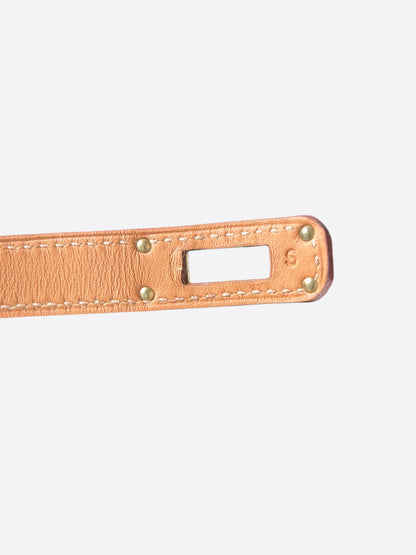 Hermes Brown Lizard & Gold Hardware Kelly Double Tour Bracelet