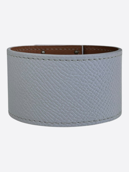 Hermes White Epsom & Palladium Hardware Kelly Bracelet
