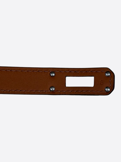 Hermes Etoupe Swift & Palladium Hardware Kelly Double Tour Bracelet