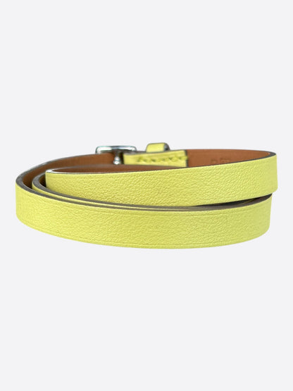 Hermes Yellow Swift & Palladium Hardware Etriviere Double Tour Bracelet