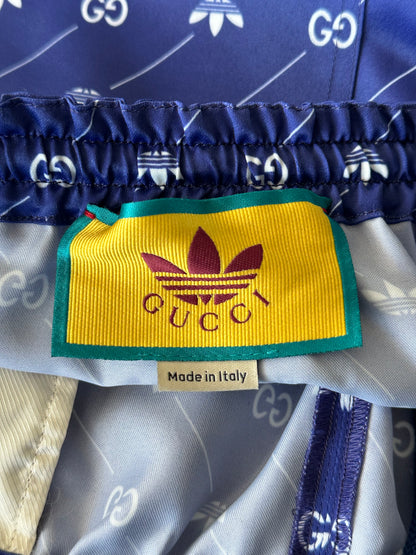 Gucci Adidas Blue & White Monogram Track Shorts