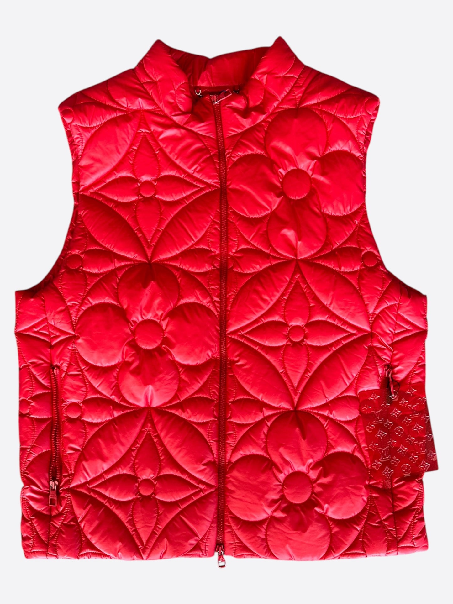 Louis Vuitton Red Flower Monogram Puffer Vest