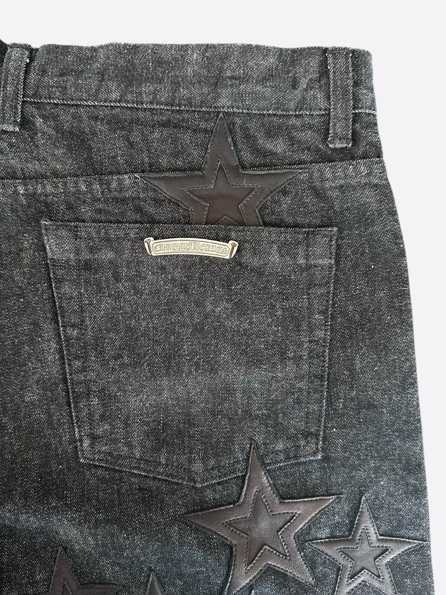 Chrome Hearts Grey & Black Star Patch Jeans