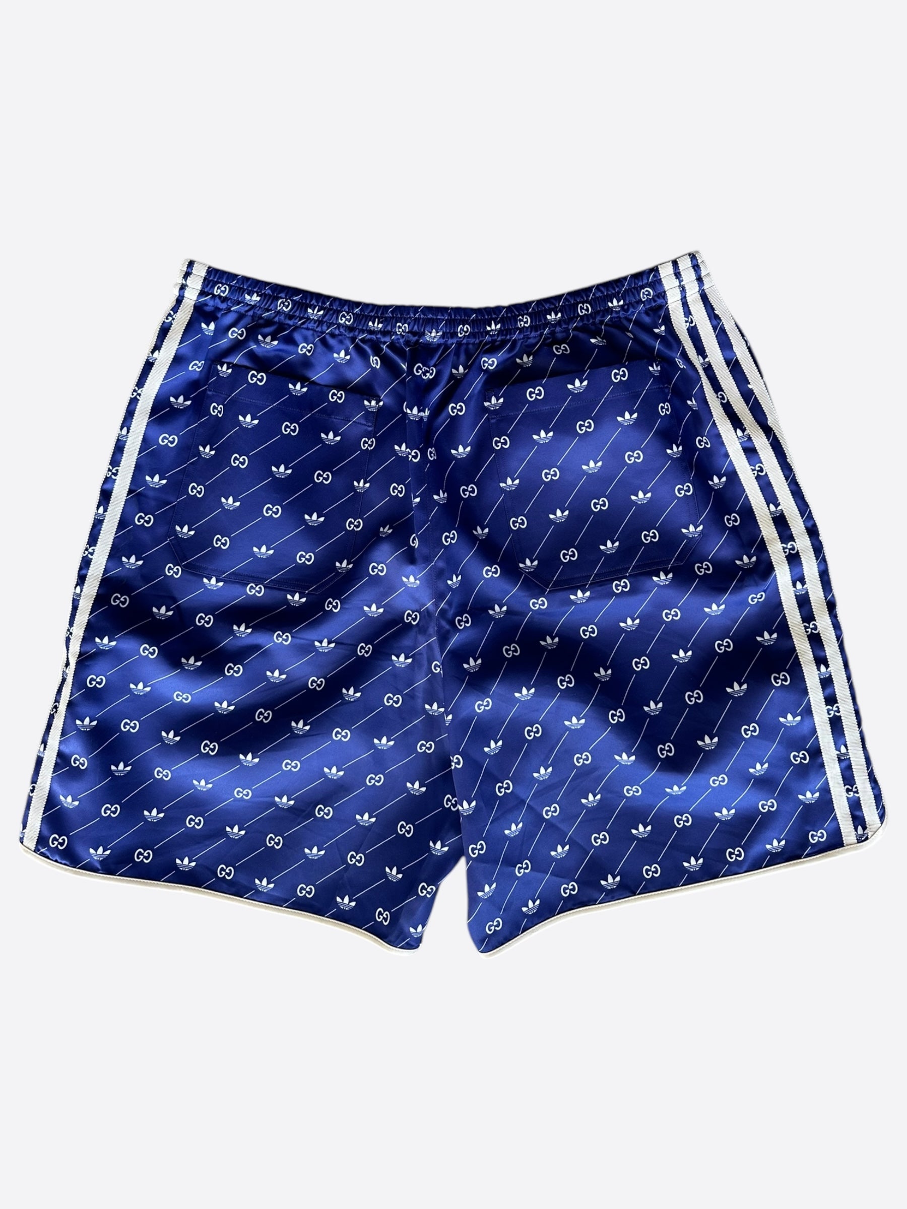 【当店限定販売】 Track Monogram White & Blue Adidas Gucci Shorts Savonches – パンツ
