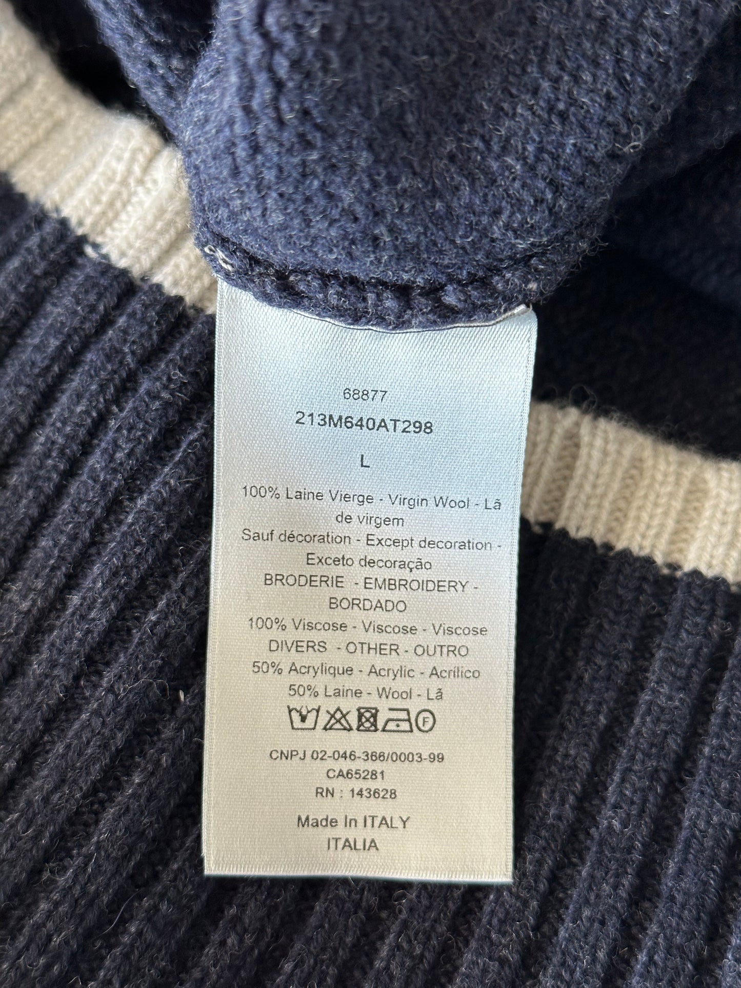 Dior Navy Atelier Wool Knitted Sweater