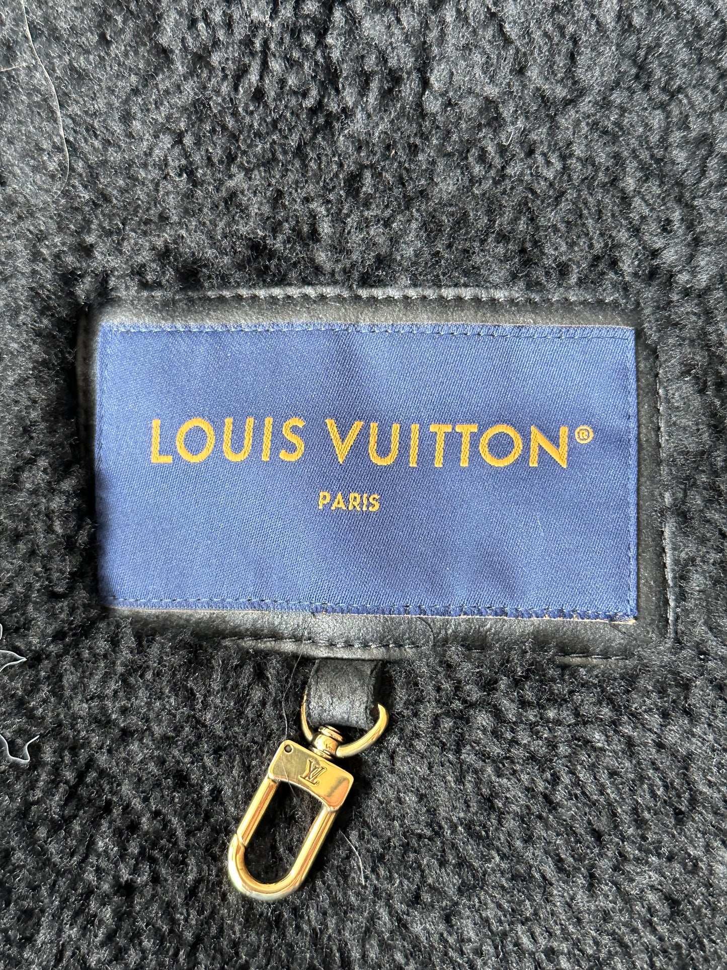 Louis Vuitton Black Monogram Shearling Jacket