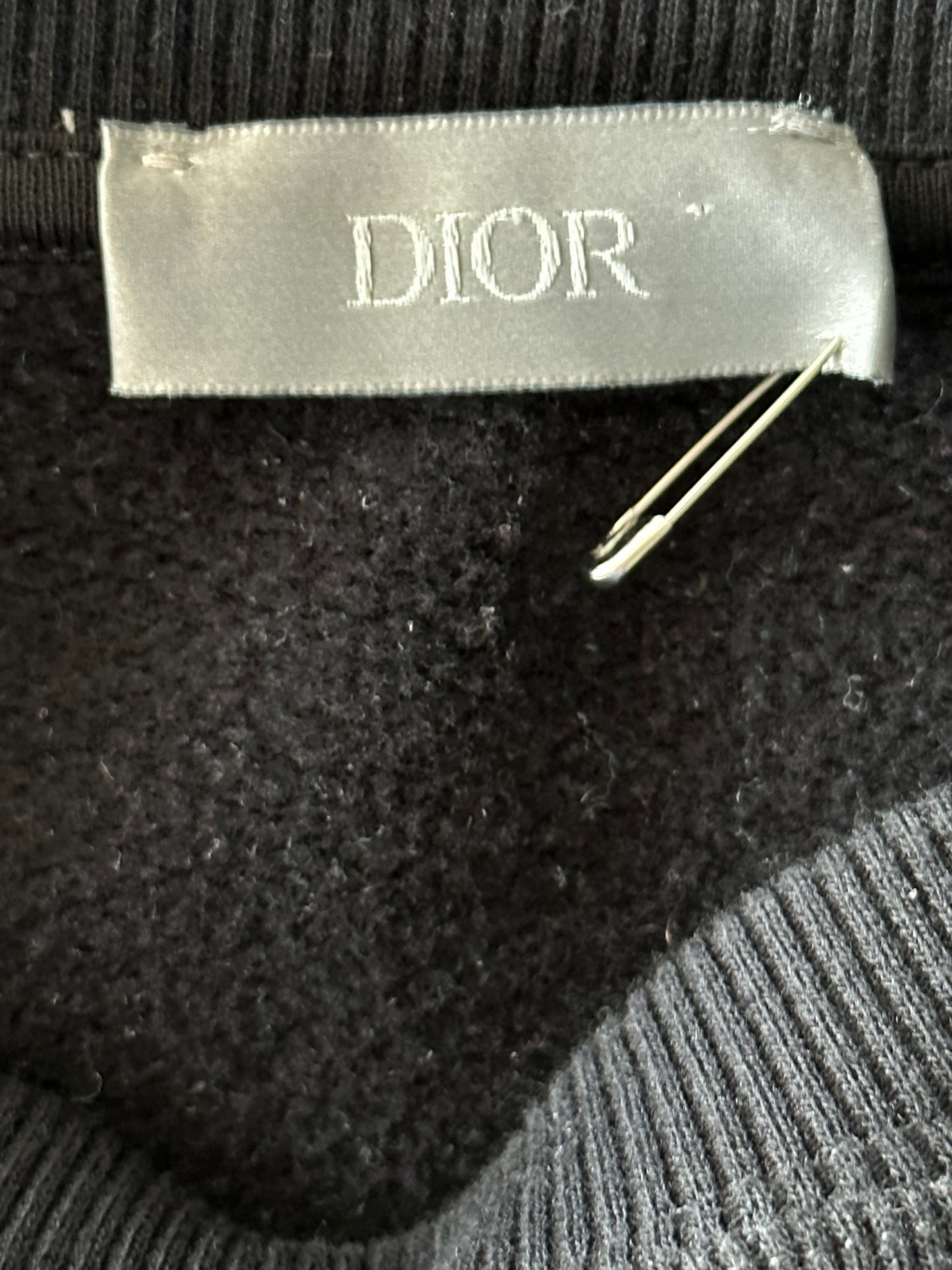 Dior Black Multicolor Floral Embroidered Logo Sweater