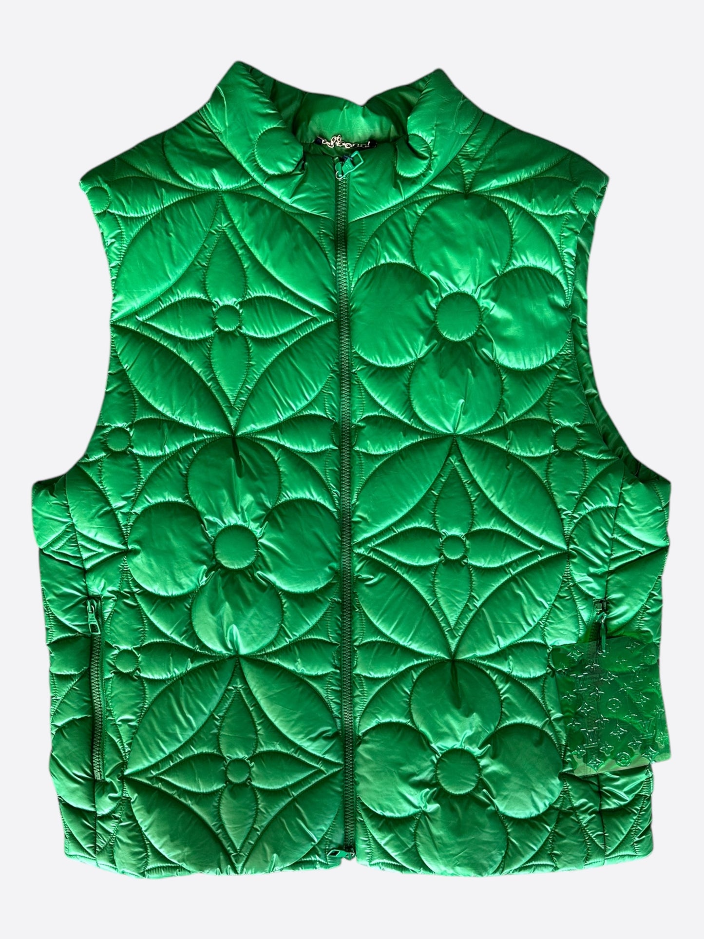 Louis Vuitton Green Flower Monogram Puffer Vest