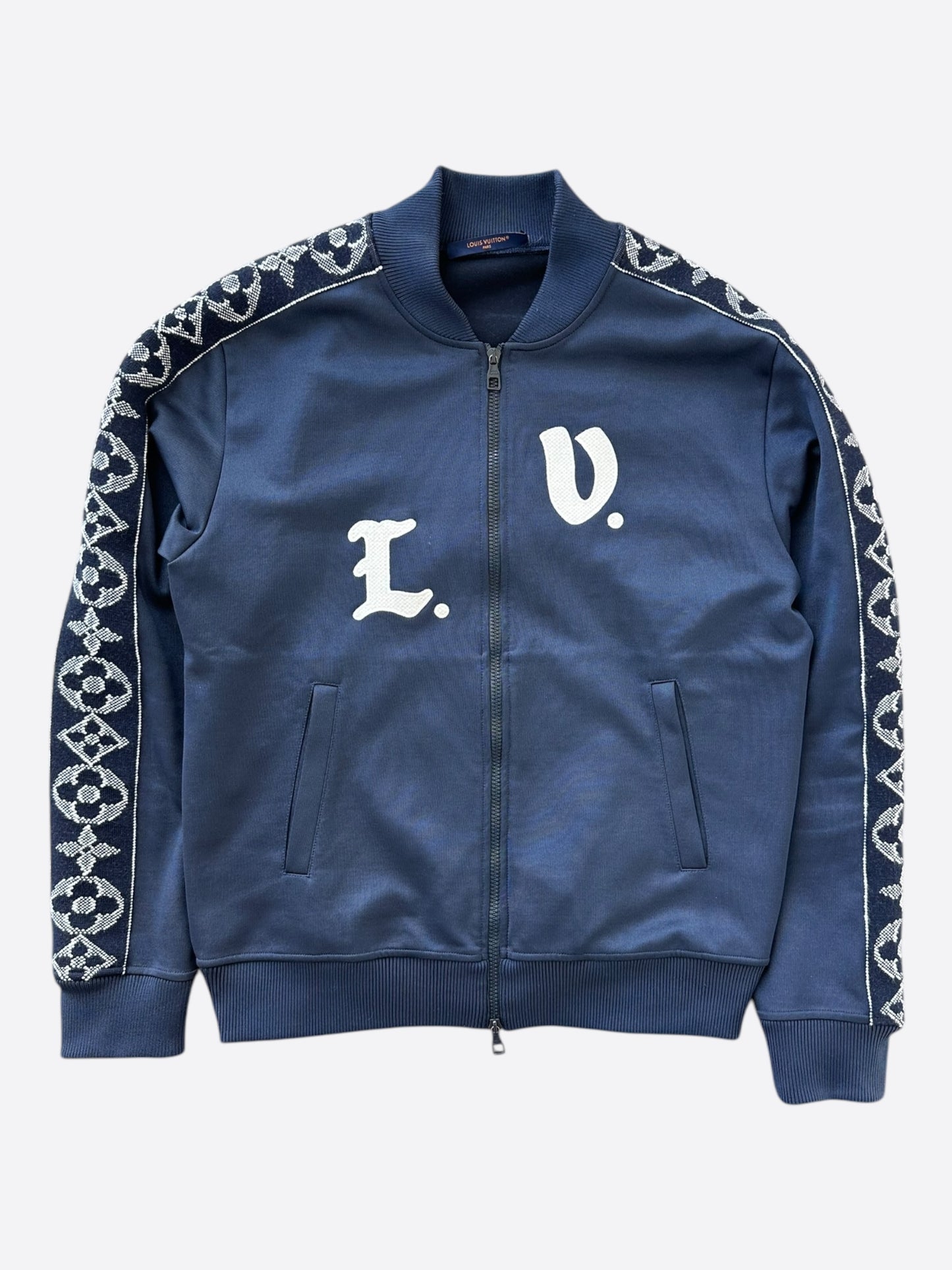 Louis Vuitton Navy & White Flowers Track Jacket