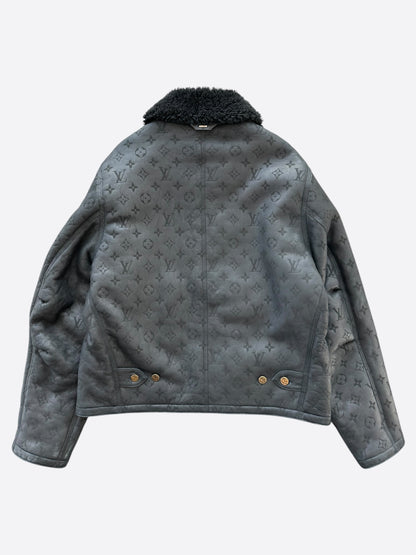 Louis Vuitton Black Monogram Shearling Jacket