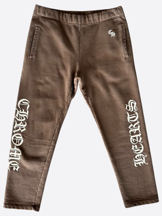 Chrome Hearts Brown & White Embroidered Sweatpants