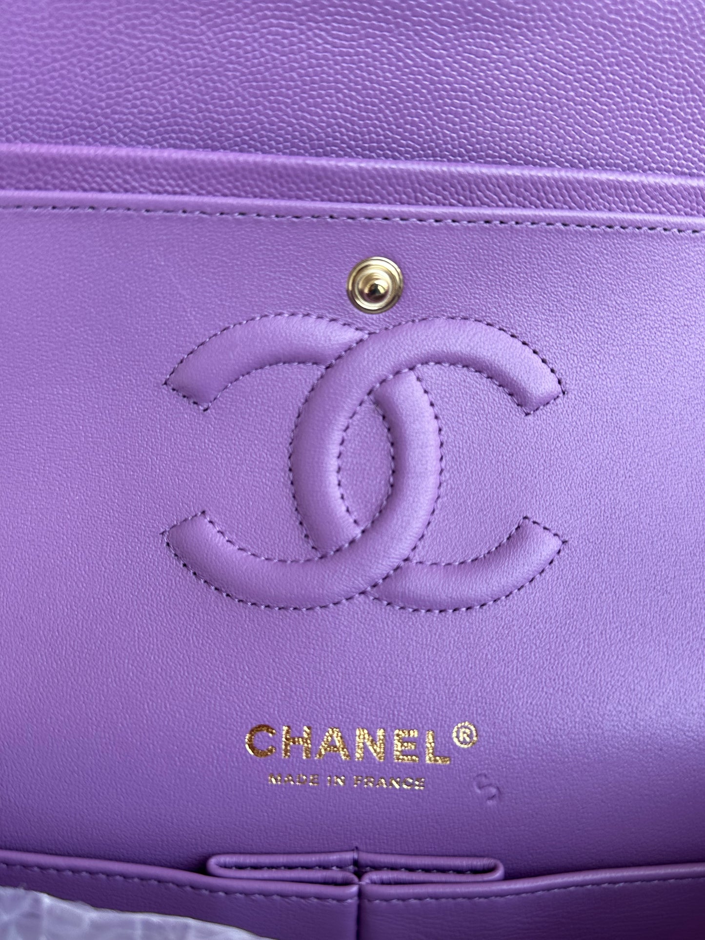 Chanel Purple Caviar Quilted Medium Flap Bag