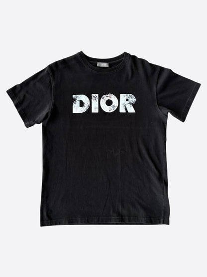 Dior Daniel Arsham Black & Blue Logo T-Shirt