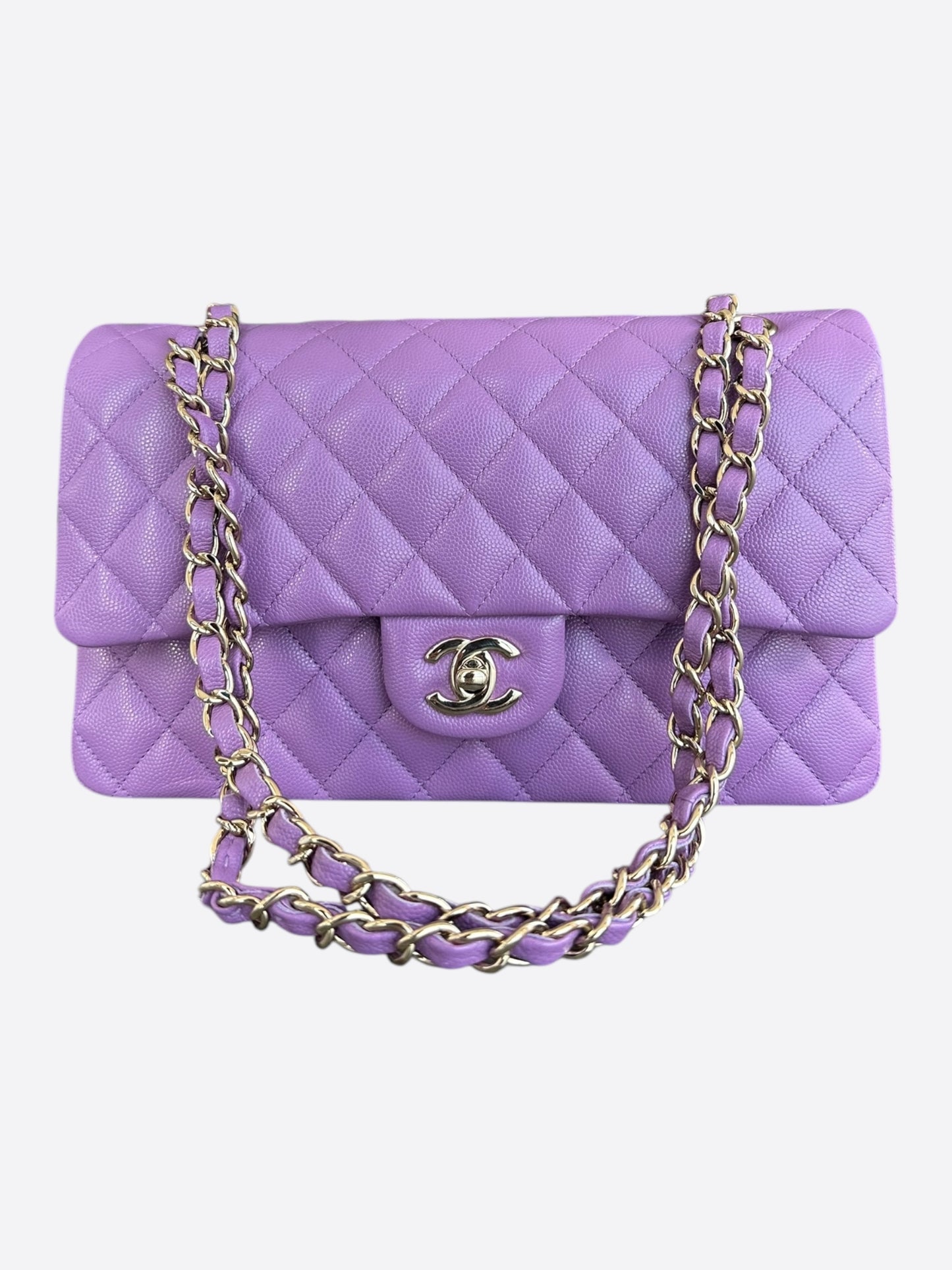 Chanel Purple Caviar Quilted Medium Flap Bag