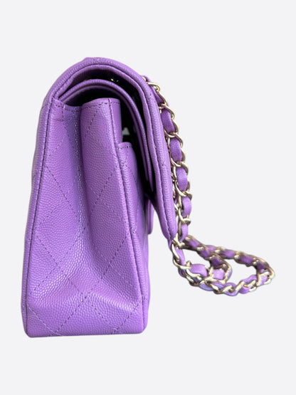 Chanel Purple Caviar Quilted Medium Flap Bag