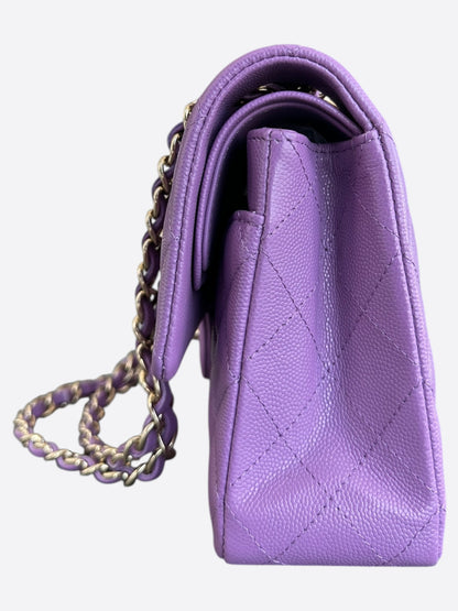 Chanel Purple Caviar Quilted Medium Flap Bag