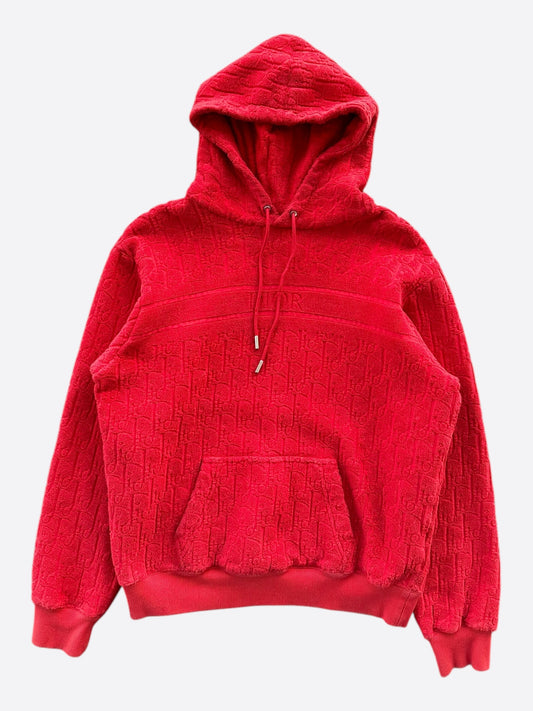 Dior Red Oblique Towel Hoodie