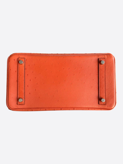 Hermes Orange Ostrich Birkin 30