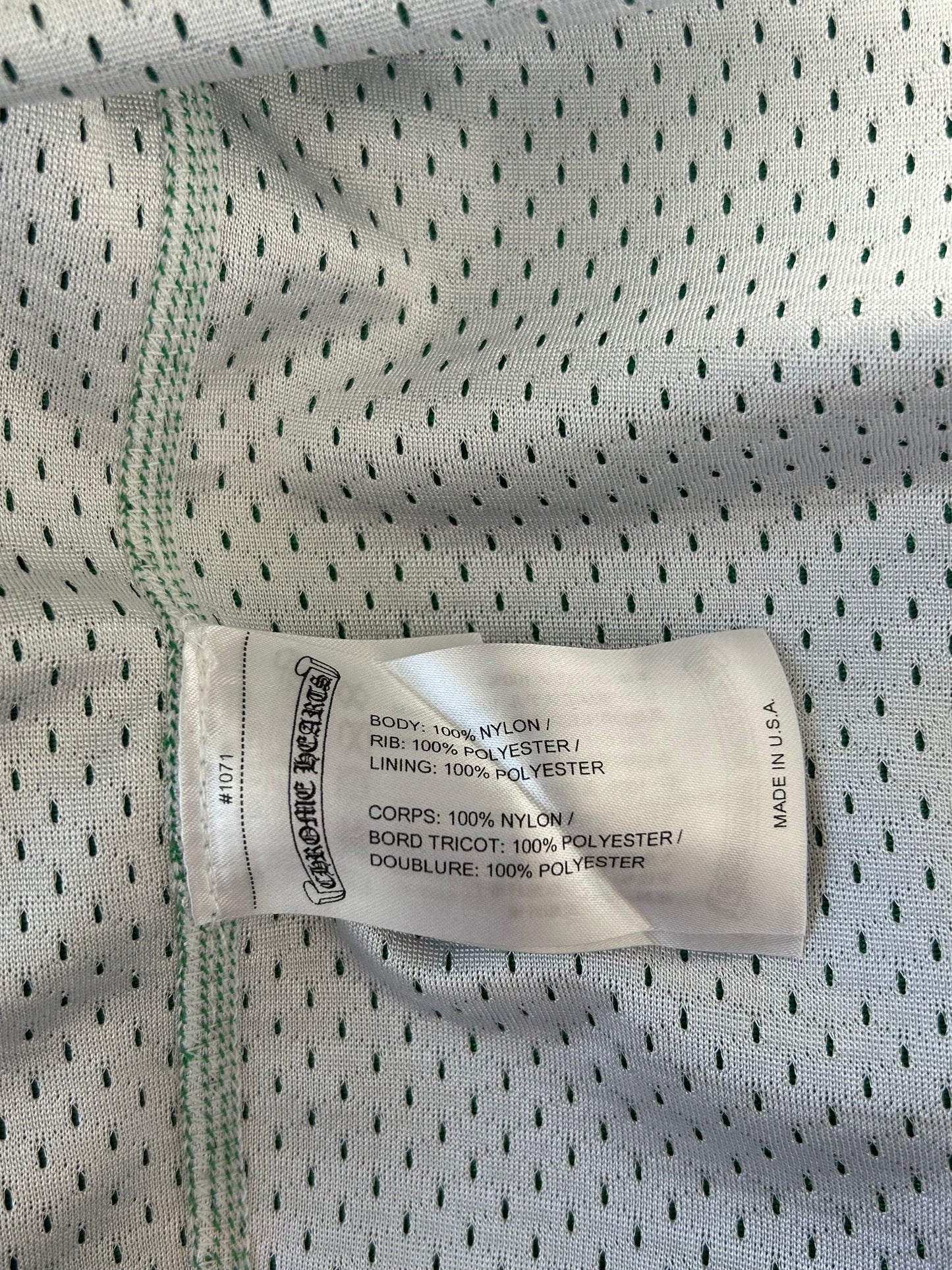 Chrome Hearts Green & White Logo Reversible Mesh Jersey