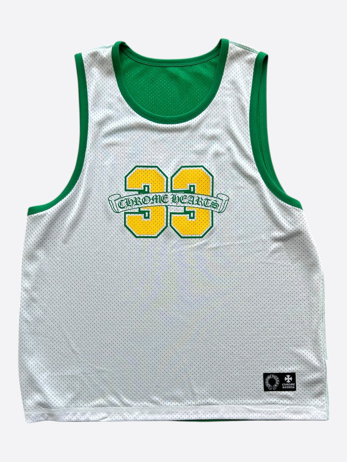 Chrome Hearts Green & White Logo Reversible Mesh Jersey