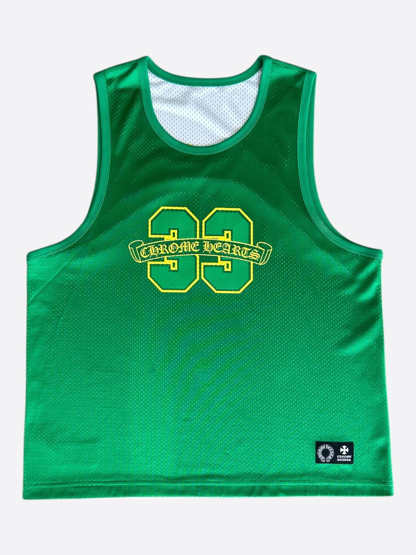 Chrome Hearts Green & White Logo Reversible Mesh Jersey