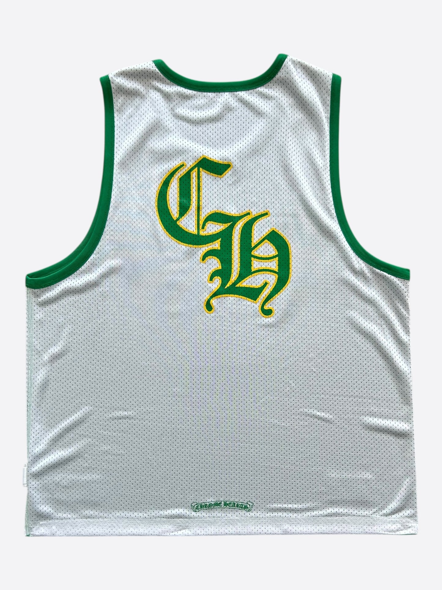Chrome Hearts Green & White Logo Reversible Mesh Jersey